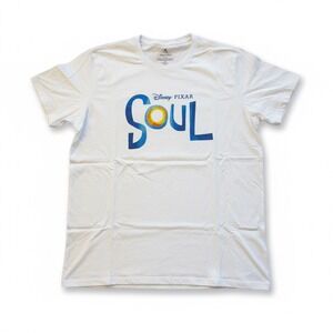 Disney Pixar Soul Movie Graphic T Shirt White Blue Logo Adult Large